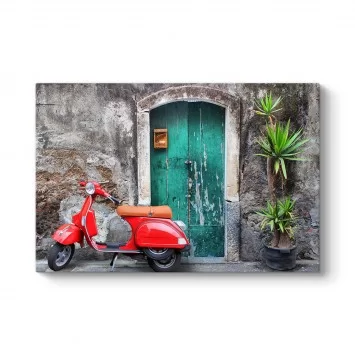 Kırmızı Vespa Motor Tablosu