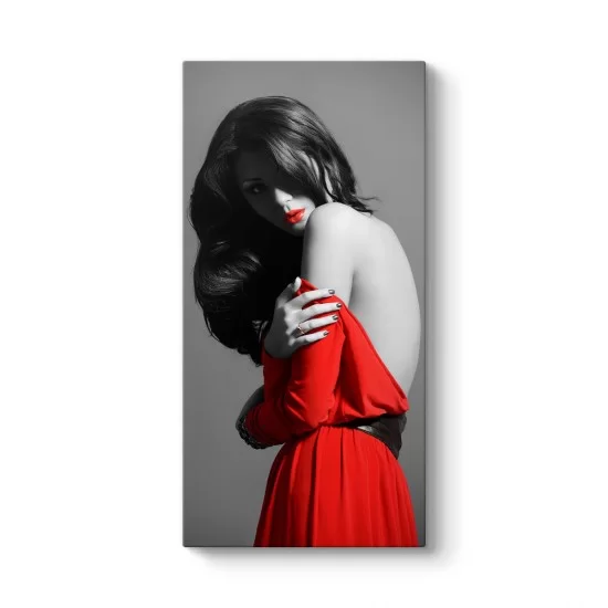 Kırmızı Elbiseli Kadın Tablo