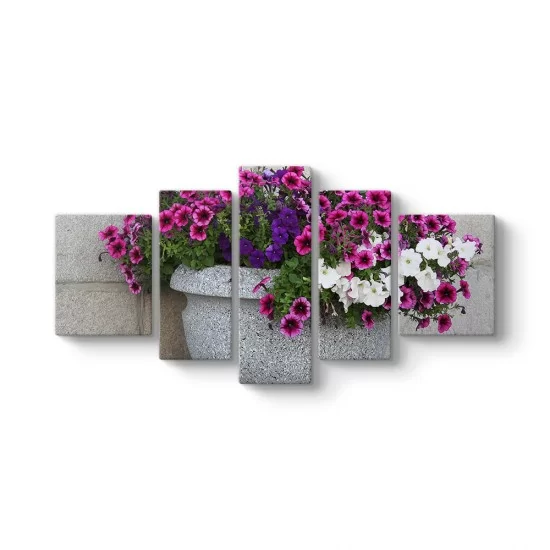 Taş Saksı 5 Parçalı Tablo
