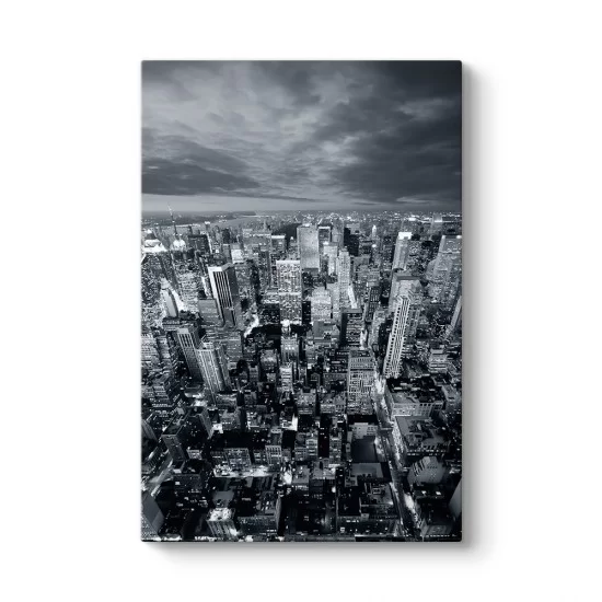 Siyah Beyaz New York Skyline Tablosu