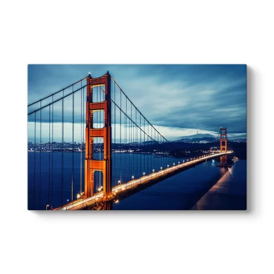 Golden Gate Köprüsü Gece Işıklı Tablosu