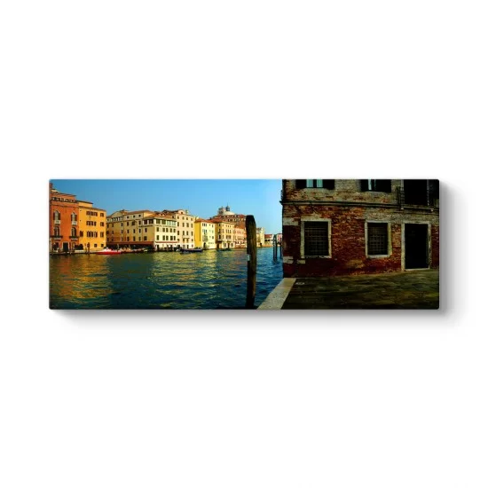 Venedik Kanal Panorama Tablo
