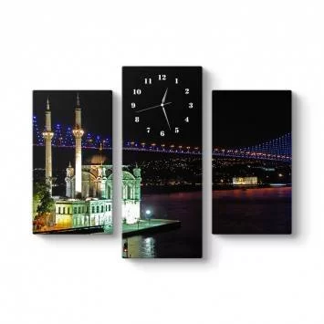 Ortaköy 3 Parçalı Tablo Saat
