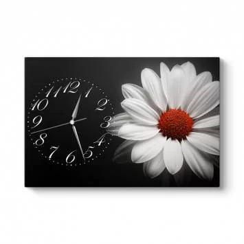 Beyaz Çiçek Tablo Saat