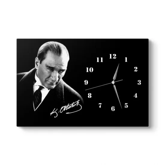 Atatürk ve İmzası Tablo Saat