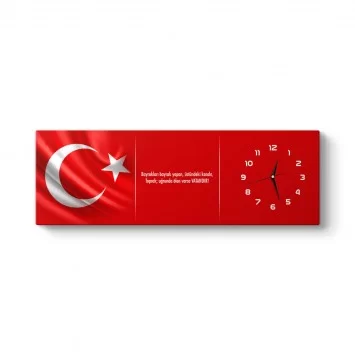 Türk Bayrağı Tablo Saat