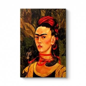 Frida Kahlo - Self Portrait with Monkey Tablosu