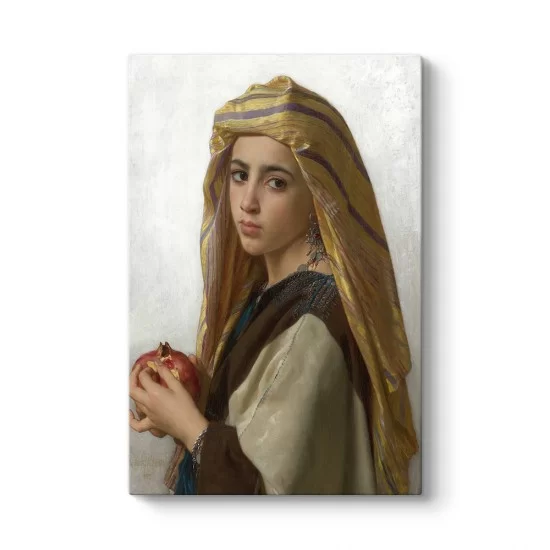 William Adolphe Bouguereau - Girl With Pomegranate Tablosu