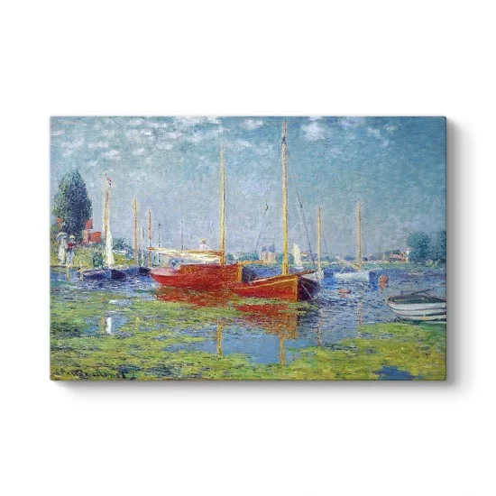 Claude Monet - Red Boats at Argenteuil Tablosu