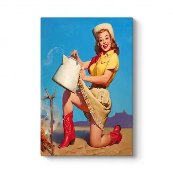 Pin Up Girl Kovboy Tablosu