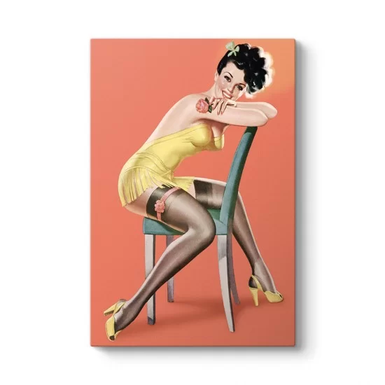 Pin Up Girl Sandalye Tablosu