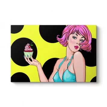 Pin Up Kızı Cupcake Tablosu