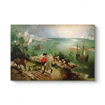 Pieter Brueghel - İkarus'un Düşüşü Kanvas Tablo