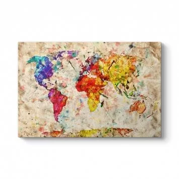 Sanatsal Dünya Haritası Tablosu