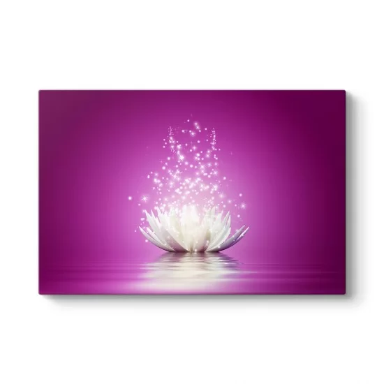 Işıltılı Mor Nilüfer Çiçeği Tablosu