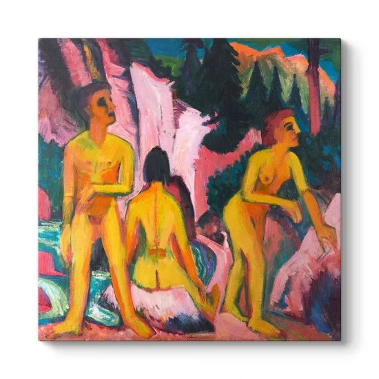 Ernst Ludwig Kirchner - Bathers Tablosu