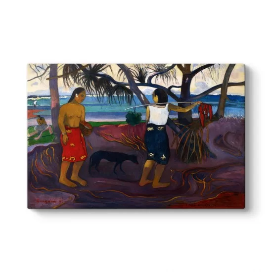 Paul Gauguin - Under the Pandanus Tablosu