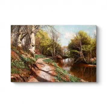 Peder Mork Monsted - Vesenny Landscape Tablosu