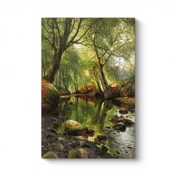 Peder Mork Monsted - A Woodland Stream Tablosu