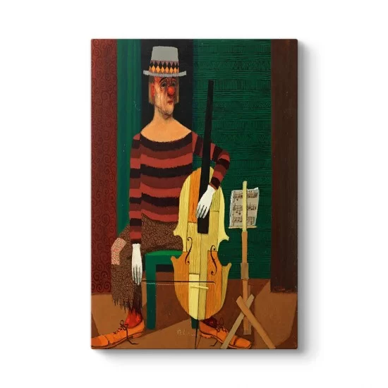 Pelle Aberg - Cellospelande Clown Tablosu